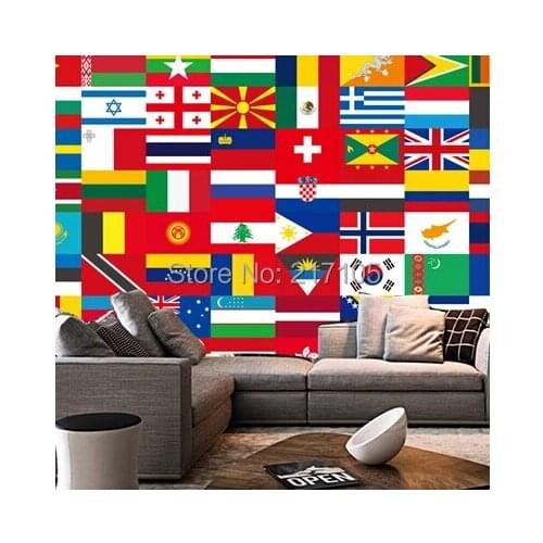Free shipping custom large mural of the living room sofa bedroom bar KTV leisure bar murals of the world national flag