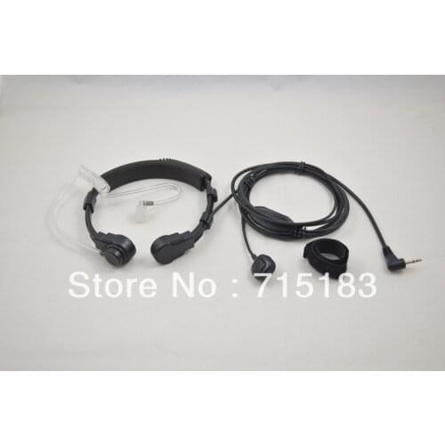 Freeship air tube headset 2.5mm 13mm M2/MT Connector VOX Heavy Duty Throat MIC with Finger PTT for Motorola T5 cb portable radio