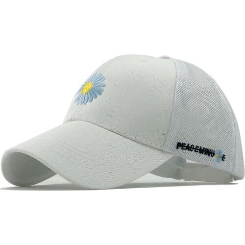 Women Men Couple Summer Cotton Baseball Cap Chrysanthemum Embroidery Solid Color Harajuku Hip Hop Street Casquatte Gorras