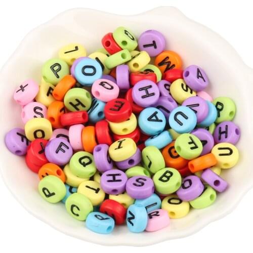 200/400pcs 5x10mm round multicolor and black Acrylic letter beads spacer beads making jewelry necklace bracele