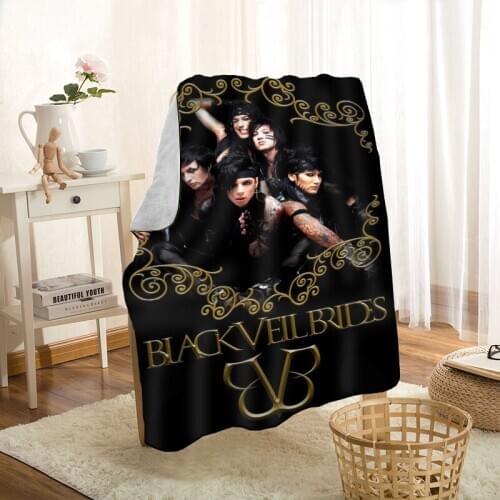 HEARMNY Black veil Brides Blanket Super Soft Warm Microfiber Fabric Blanket For Couch Throw Travel Adult Blanket