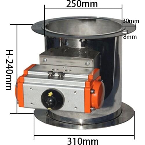 50-100mm Electric solenoid air valve Pneumatic control valve 220V motorized air damper for air duct conditioner flange connect