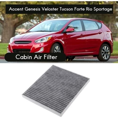 Carbonized Cabin Air Filter for 2005-2015 Hyundai Accent Genesis Veloster Tucson Kia Forte Rio Sportage 97133-2E210