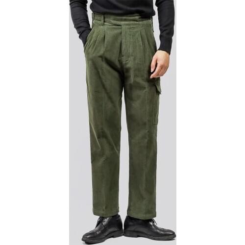 Gurkha military pants cargo overalls mens winter retro Amerika Gurkha yuwenle corduroy