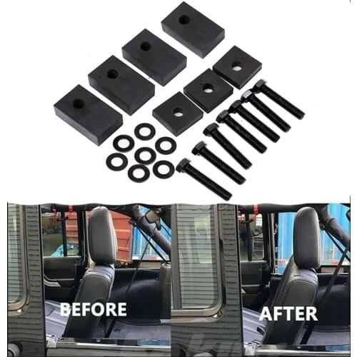 For Jeep JK /JKU/JL 2007-2016 2017 2018 2019 2021 Seat Spacers Rear Seat Recline Kit Black Car Seat Support Recline Spacer Kit