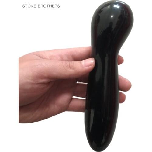 Large Length And Width Natural Black Obsidian Crystal Gemstone Massage Stick Wand Yoni Wand Goddess Wand Healing For Women