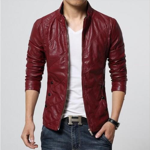 Fashion men leather jacket Spring autumn plus size Casual PU coat mens Solid color Motorcycle jacket New Male slim outerwear 6XL