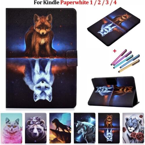 Fashion Wolf Fox Animal Tablet Funda for Kindle Paperwhite Case 10th Generation Leather Cover for Kindle Paperwhite 4 3 2 1 Case