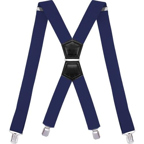 Mens Work Suspenders Heavy Duty with 4 Strong Clips X Back Adjustable Elastic Braces Jean Trouser Black Gray for Wedding Events
