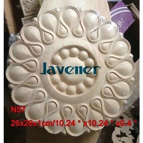 N57 -26x26x1cm Wood Carved Onlay Applique Carpenter Frame Decal Wood Working Carpenter