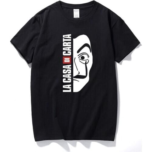 La casa de papel T shirt Top Summer Mens clothing High Quality Cotton Short Sleeves T-shirt Unisex Euro Size