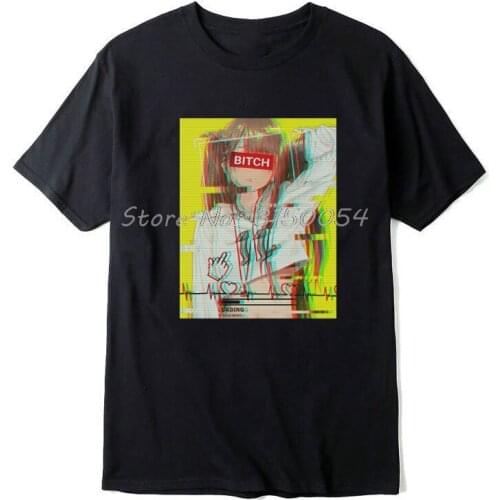 New Funny Black JK Anime Print Unisex Tshirt Men Top Casual Harajuku Cotton T-shirt Cartoon Funny Tee Boy Japanese