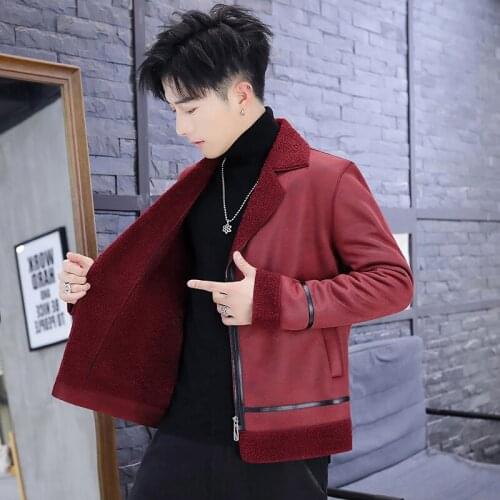 2020 autumn and winter new deerskin velvet jacket male youth Korean version of the trend of slim plus velvet thick jacket fur