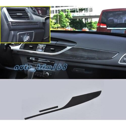 Real Carbon Fiber Dashboard Center Console Cover Trim For Audi A6 C7 2012-2018 Car Styling Accessories