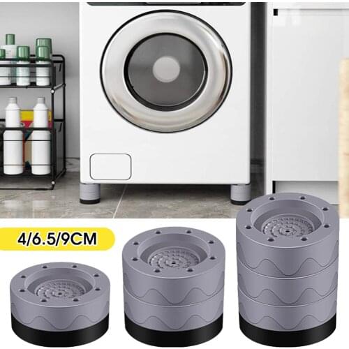 4pcs Washing Machine Mat Feet Durable Rubber Stackable Leg Stands for Washer Dryer Shock Absorbers Anti-Vibration Anti-Slip Pad