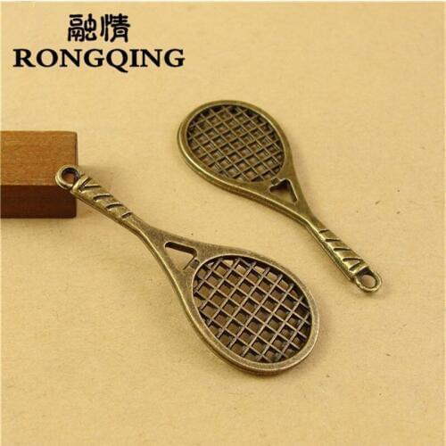 RONGQING 48*20MM 60pcs/lot Badminton racket Pendants Necklaces Handmade Accessories Fashion Jewelry Charms DIY