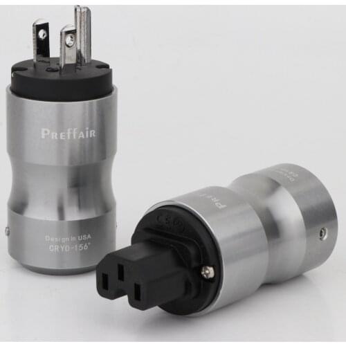 Preffair Rhodium Plated Schuko Power Connetor EU/US Version Transparent IEC Audio Connector