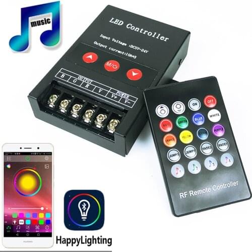 RF LED RGB Music Controller 20key 360W Remote Controller Bluetooth-compatible 30A 12V 24V for rgb led strip and module light