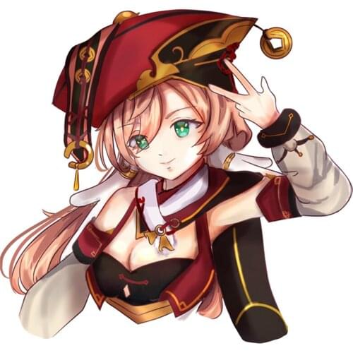 RuleMylife genshin impact yanfei fanart car stickers decal anime cute car accessories decoration pegatinas para coche