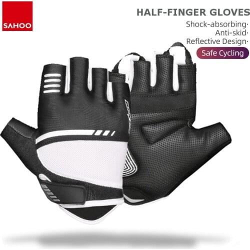 Sahoo Summer Cycling Gloves Breathable Non-slip Half Finger EVA Padded For MTB Road Cycling Bike Mittens For Bike Gloves