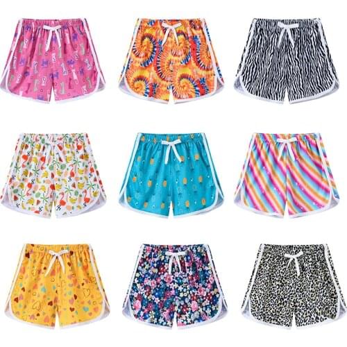 2-10 Yrs Summer Cute Boys Girls Shorts Stretch Floral Kids Sports Short Mid Waist Casual Holiday Beach Short Childrens Clothing