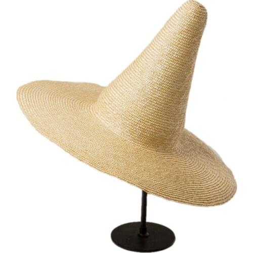 Custom Made Handmade Straw Model Show High Top Women Sun Hats Women Casual Beach Holiday Hat Bonnet Enfant