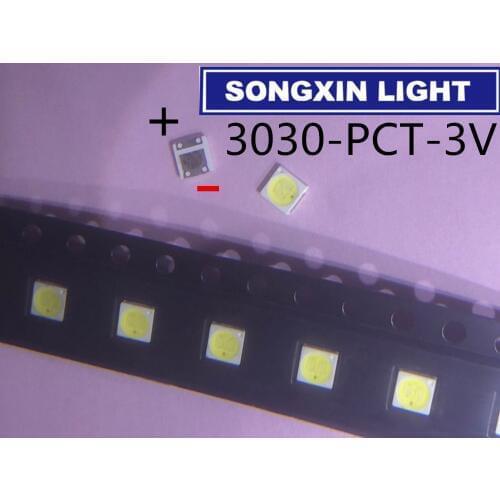 500PCS For lextar LED Backlight 1W 3030 3V Cool white 80-90LM TV Application new Lextar PCT led 3v