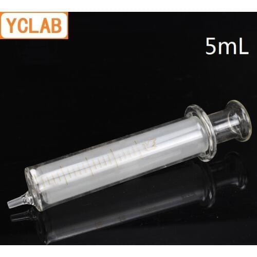 YCLAB 5mL Glass Syringe Injector Ink Sampler with Needle Laboratory Chemistry Equipment
