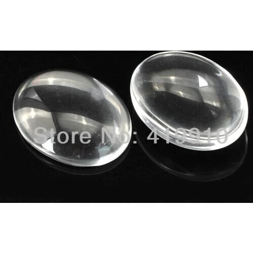 20pcs Clear Oval Glass Dome Cabochon Flat Back 30x22mm for Tray Pendant Cover Glass Crafts DIY M0105