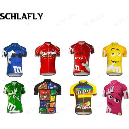 2021 Multi Styles Colourful Retro Cycling Jersey Short Sleeve Summer Bike Wear Road Bicycle Clothes Funny Schlafly Pink Blue Red