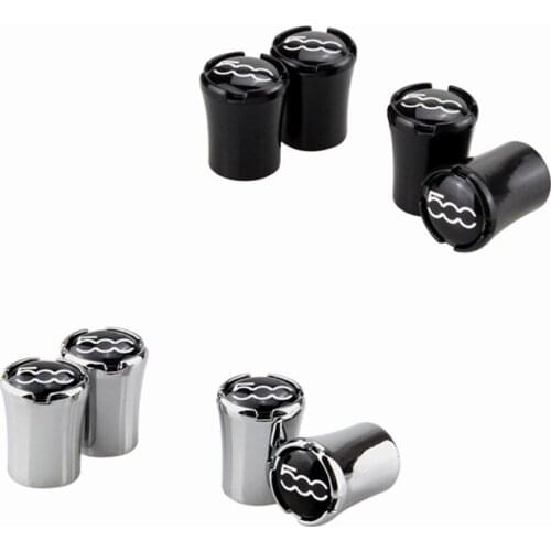 4pcs Stainless Steel Tire Stem Valve Caps Wheel Cover for Fiat Logo 500 500c Punto Stilo Siena Aegea Doblo Auto Tire Accessories