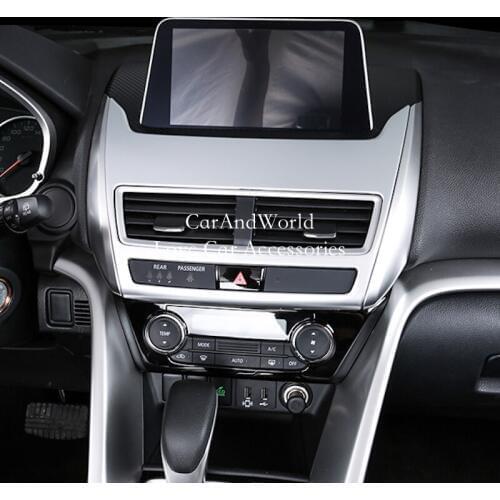 For Mitsubishi ECLIPSE CROSS 2018 2019 Center Console Air Condition Outlet Vent Cover Trims ABS Chrome Car-Styling Accessories