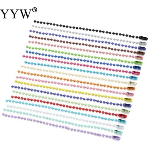 YYW 5/30/50pcs 12cm Length Colorful Ball Bead Chains Fits Keyring/Key Chain/Dolls/Label Hand Tag Connector DIY Jewelry Making