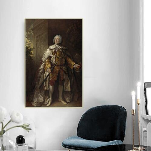 Citon Thomas Gainsborough《John Campbell, 4th Duke of Argyll》Canvas Art Oil Painting Artwork Picture Wall decor Home Decoration