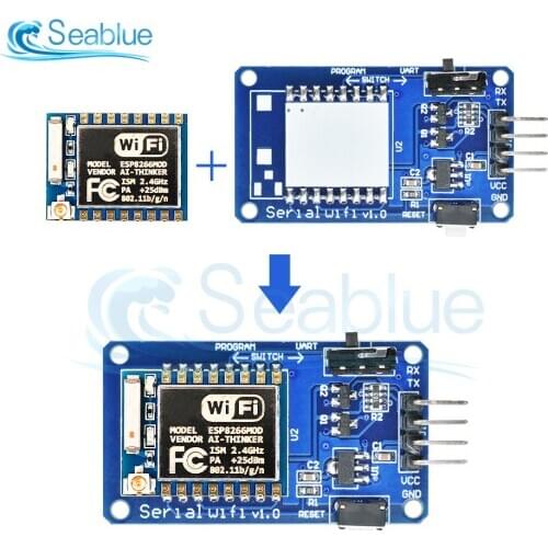 ESP8266 ESP-07 ESP07 Wifi Serial Transceiver Wireless Board Module 3.3V-5V 8N1 TTL UART Port Controller for Arduino UNO R3