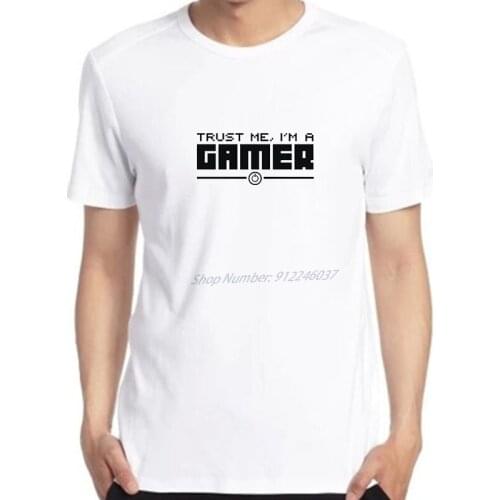 Trust Me I'm a Gamer Slogan graphic tee Oversized t-shirt Xbox PS4 PC Console harajuku shirt streetwear Mens clothing