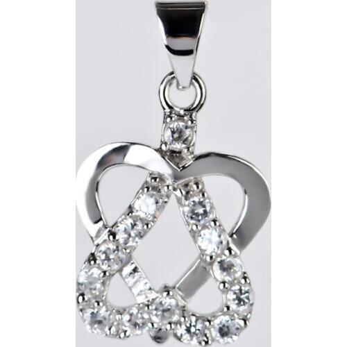 GND0360 New 925 Sterling Silver Lovely Sweet Beauty Crystal Love Heart Hollow Necklaces Pendants , Jewelry Gift For Women