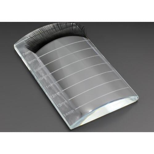 Eyelash Extension Tool U-Shaped Curved rystal Glass Adhesive Glue Pallet Crystal Stone With Scale Fake Eyelash Stand Holder