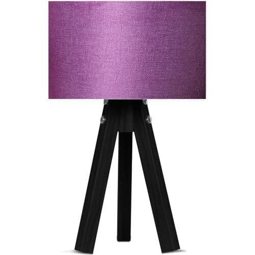 Karino Deco 3 Legged Fabric Lampshade Purple Hood Black Foot