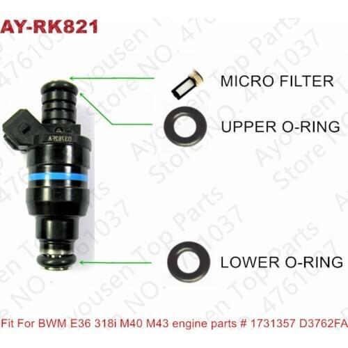 8Sets Fuel Injector Repair Service Kits For BWM E36 318i M40 M43 Engine Parts # 1731357 D3762FA(AY-RK821)