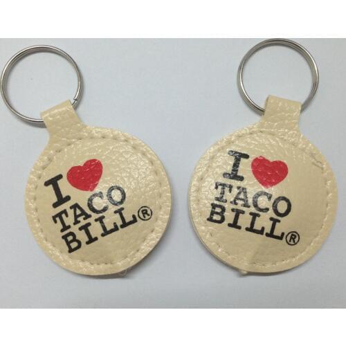 Round shape LED KeyChains Key Rings printed custom logo 1000pcs/lot + Free Shipping