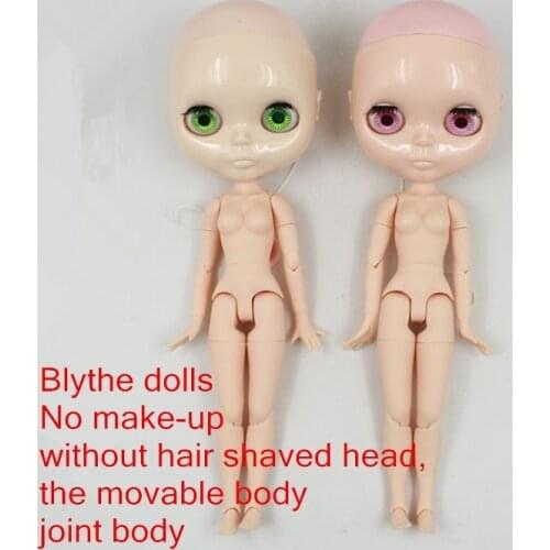 Joint body Nude blyth Doll,without hair no make-up ,white skin,natural skin Suitable For Change Toy For Girls