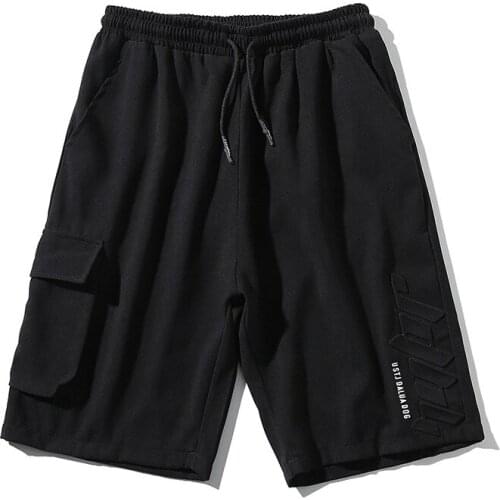 Summer new mens tooling pocket shorts with the same color embossed design five-point pants for men