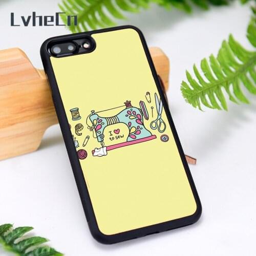 LvheCn Silicone Rubber Phone Case Cover for iPhone 6 6S 7 8 Plus X XS XR 11 12 Mini Pro Max I Love To Sew