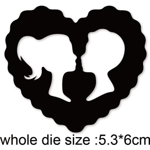 Metal cutting dies heart shape boy girl kiss cut die mold decoration Scrapbook paper craft knife mould blade punch stencils dies