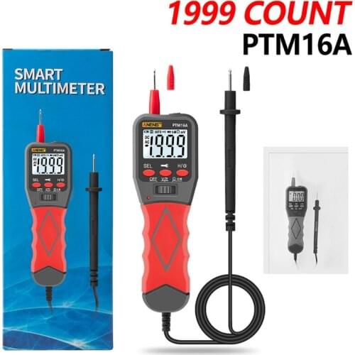 PTM16A Auto Range Pen Type Multimeter 1999 Count AC/DC Data Retention Voltage Resistance Diode Tester with Flashlight