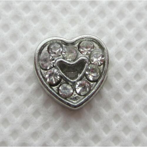 New Arrival 20pcs/lot Crystal Silver Heart Floating Charms Living Glass Memory Lockets Pendants DIY Jewelry Accessories Charms