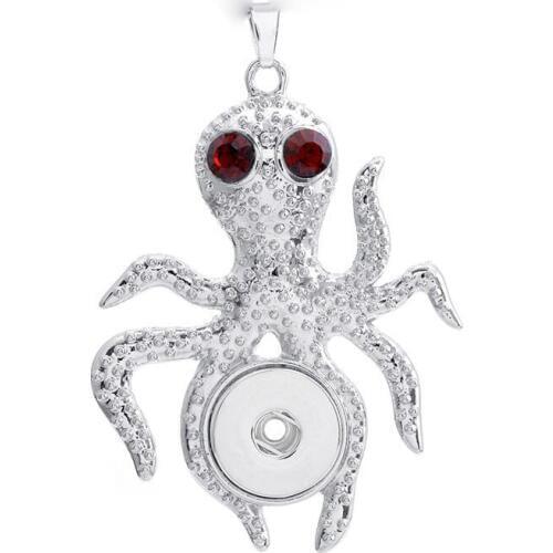 Wholesale Octopus 189 Ginger 18mm Snap Button Jewelry Pendants Necklace Interchangeable Charm Jewelry For Women