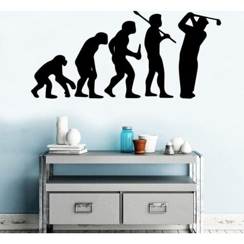 Modern Evolution Playing Golf Vinyl Decals Wall Stickers Living Room Children Room Decal Creative Stickers