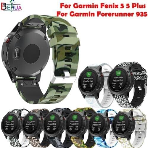 22mm sport Silicone Strap For Garmin Fenix 5 5 Plus Replacement fashion Patterned watch band WristBand For Garmin Forerunn 935